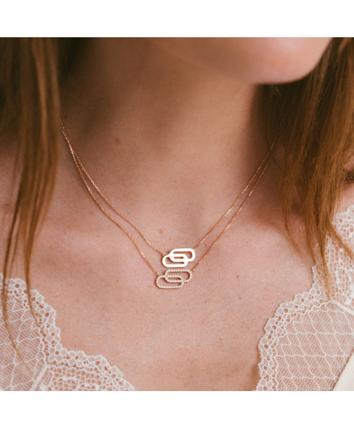 Tandem necklace in rose...
