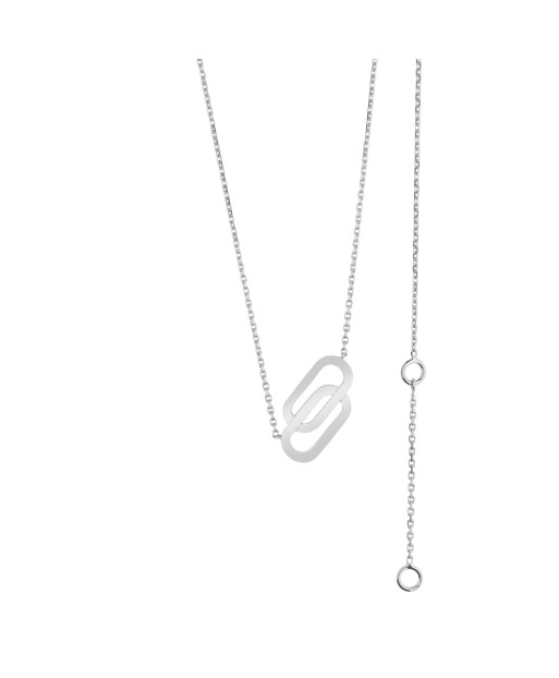 Tandem necklace in white gold