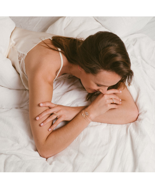 Pulsera Tandem de oro rosa