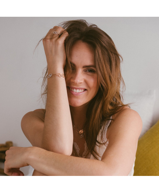 Pulsera Tandem de oro rosa...