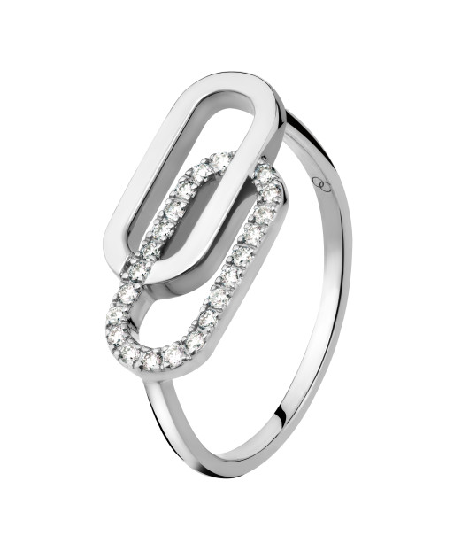 Tandem ring in white gold...