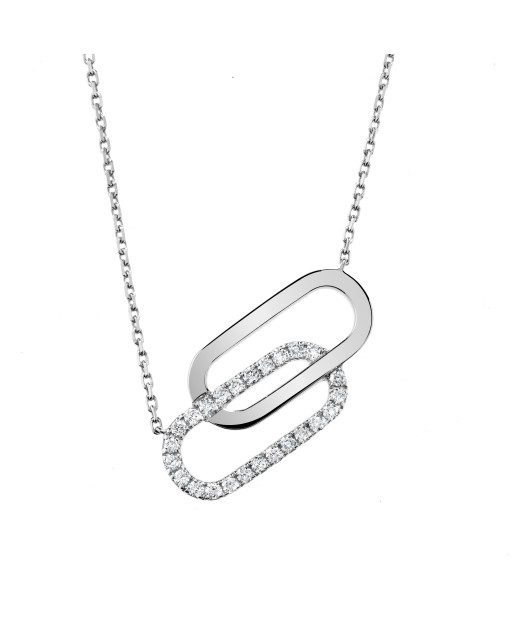 Collier Tandem en or blanc...