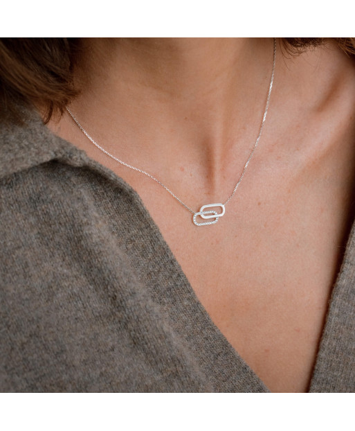Collier Tandem en or blanc...