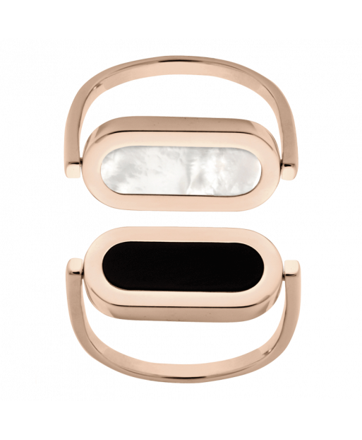 Bague So Shocking réversible Inverso en or rose nacre et onyx