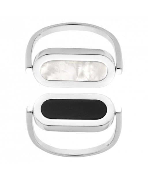 Bague So Shocking réversible Inverso en or blanc nacre et onyx