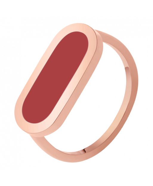 Bague So Shocking Primavera en or rose et laque rouge