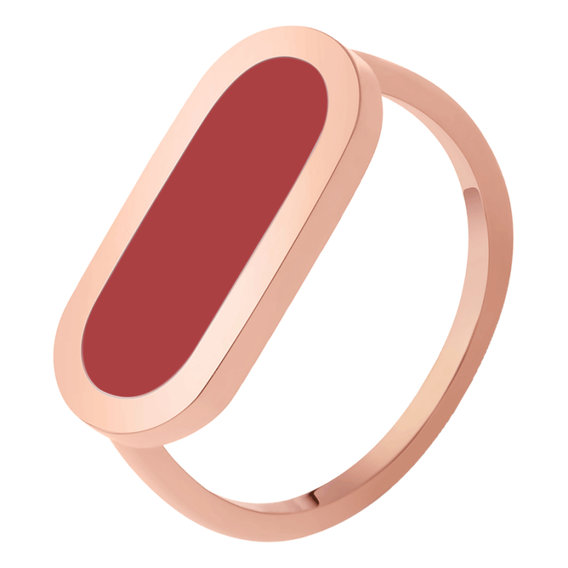 Bague So Shocking Primavera en or rose et laque rouge