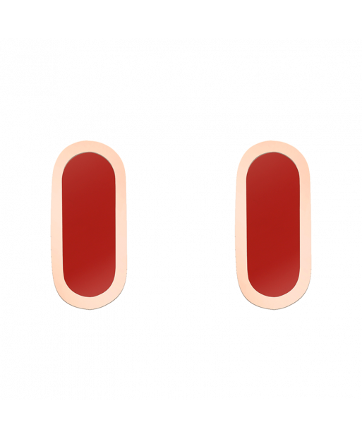 Boucles d'oreilles So Shocking Primavera en or rose et céramique rouge