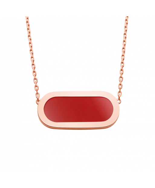 Collier So Shocking Primavera en or rose et laque rouge