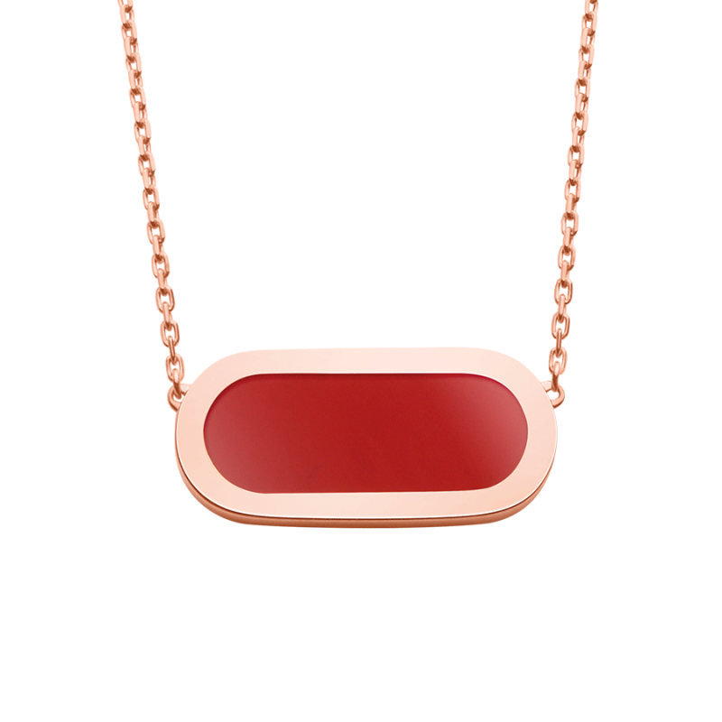 Collier So Shocking Primavera en or rose et laque rouge