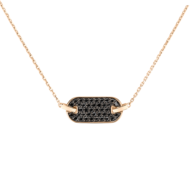 Collier So Shocking Lune di miele horizontal en or rose et diamants noirs