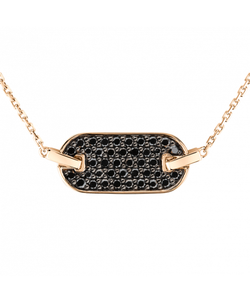 Collier So Shocking Lune di miele horizontal en or rose et diamants noirs