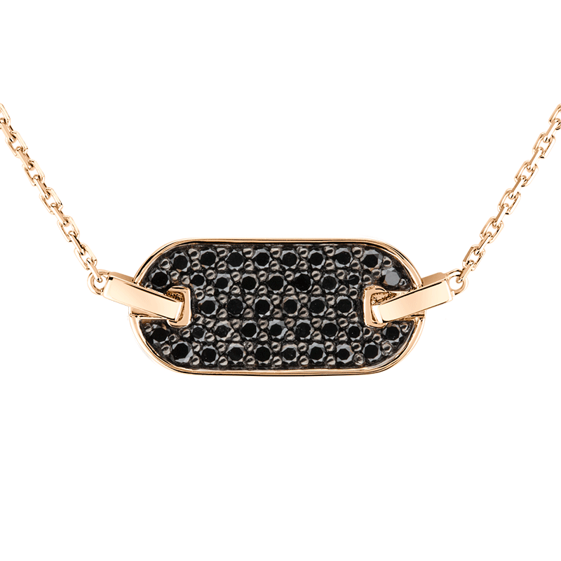 Collier So Shocking Lune di miele horizontal en or rose et diamants noirs