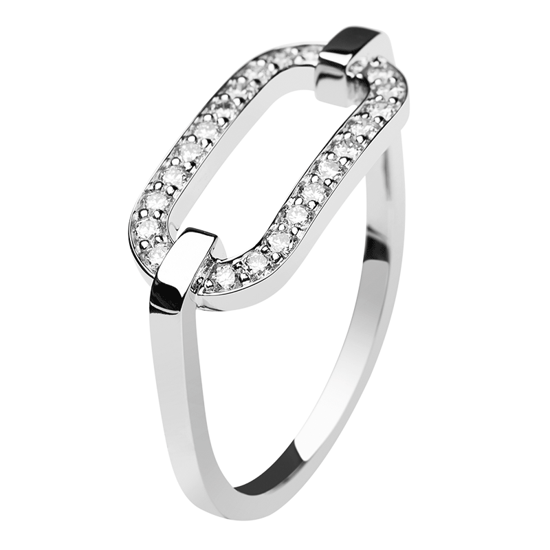 Bague So Shocking Lune di miele en or blanc et diamants