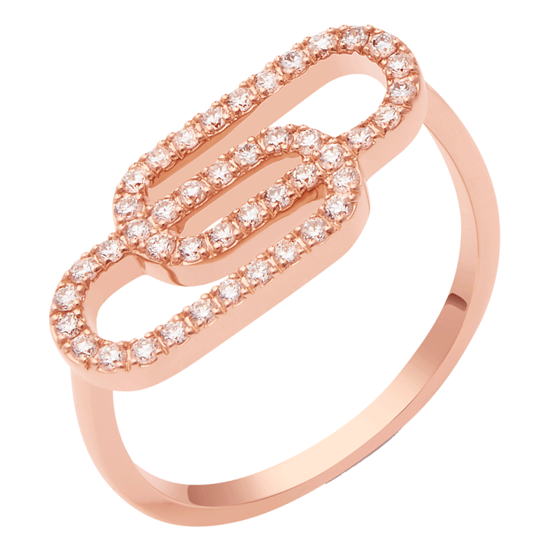 Bague So Shocking Lucky in Love grand modèle en or rose et diamants