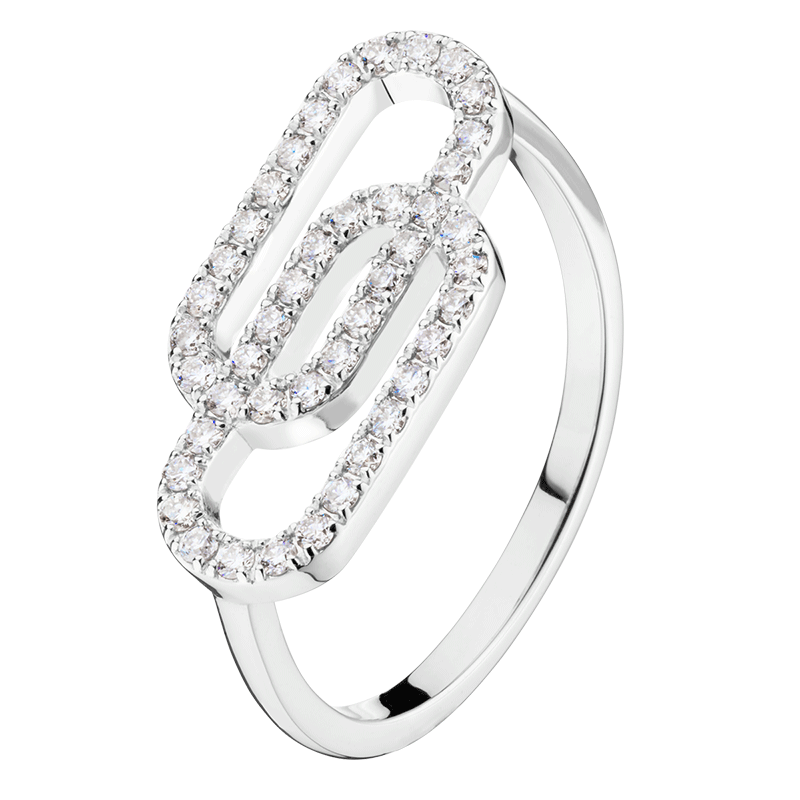 Bague So Shocking Lucky in Love grand modèle en or blanc et diamants