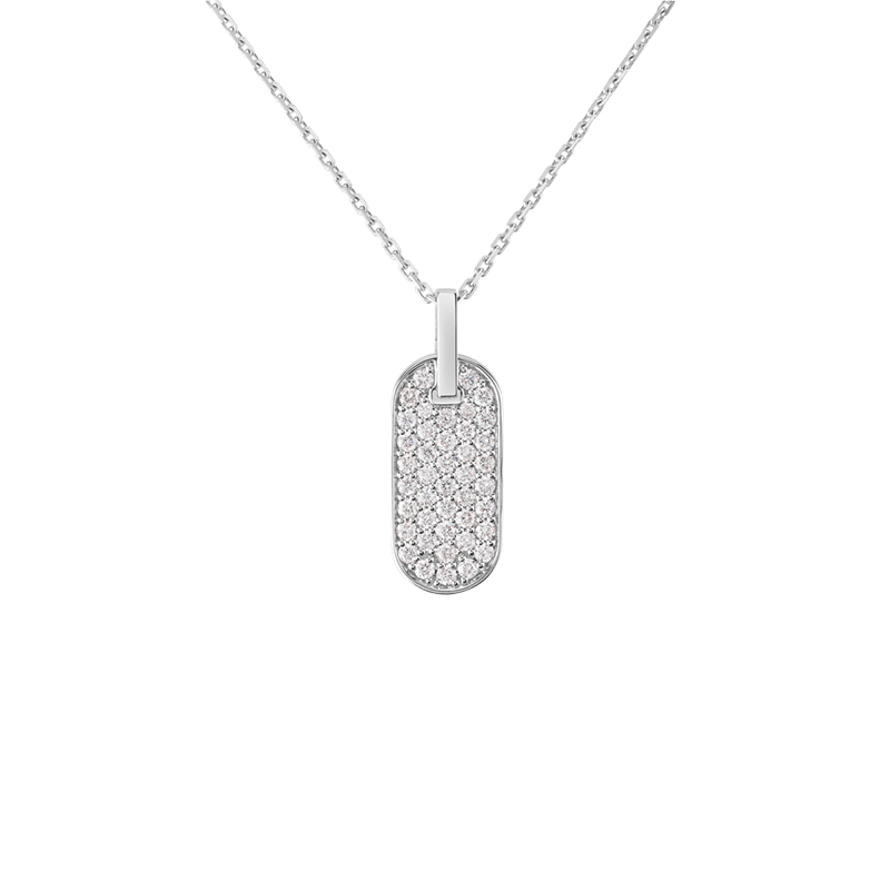 Collier Singulière vertical en or blanc et diamants