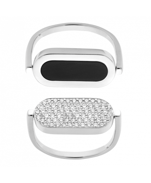 Bague So Shocking réversible Inverso en or blanc onyx et diamants