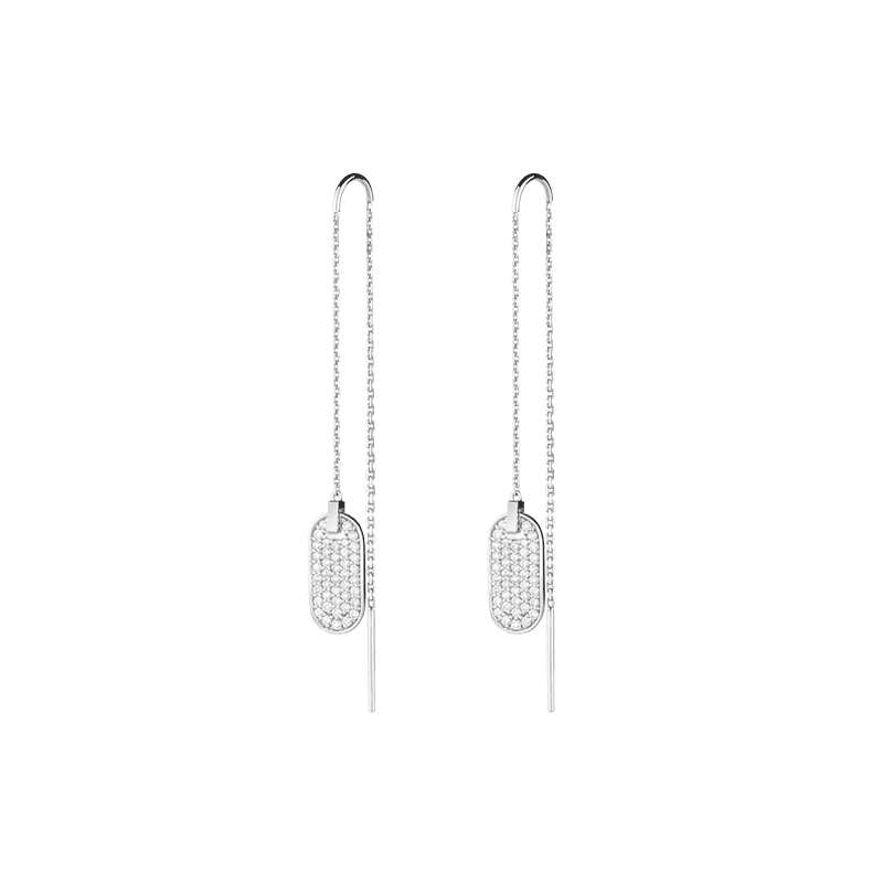 Boucles d'oreilles So Shocking Lune di miele pendantes en or blanc et diamants