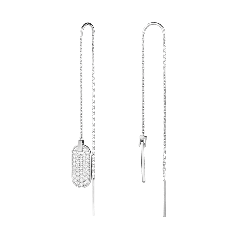 Boucles d'oreilles So Shocking Lune di miele pendantes en or blanc et diamants