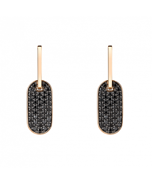 Boucles d'oreilles So Shocking Lune di miele en or rose et diamants noirs
