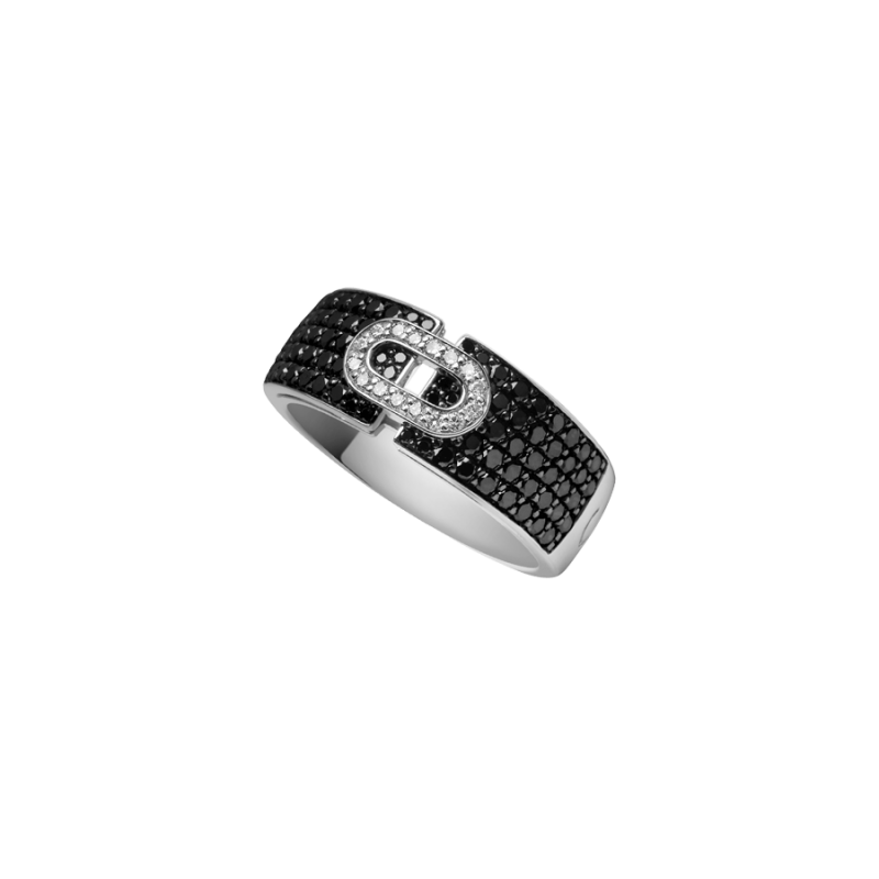 Bague So Shocking Emotion en or blanc et diamants noirs