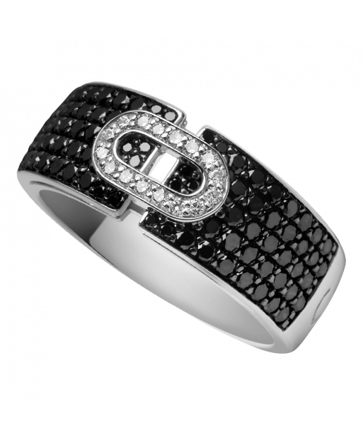 Bague So Shocking Emotion en or blanc et diamants noirs