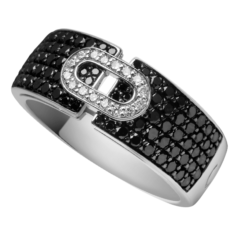 Bague So Shocking Emotion en or blanc et diamants noirs