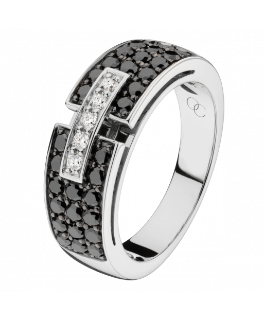 Bague So Shocking Capriccio petit modèle en or blanc et diamants noirs