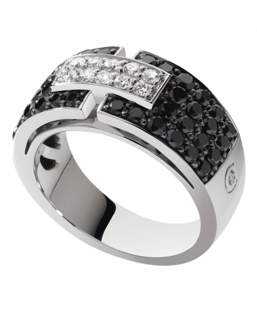 Bague So Shocking Capriccio moyen modèle en or blanc et diamants noirs