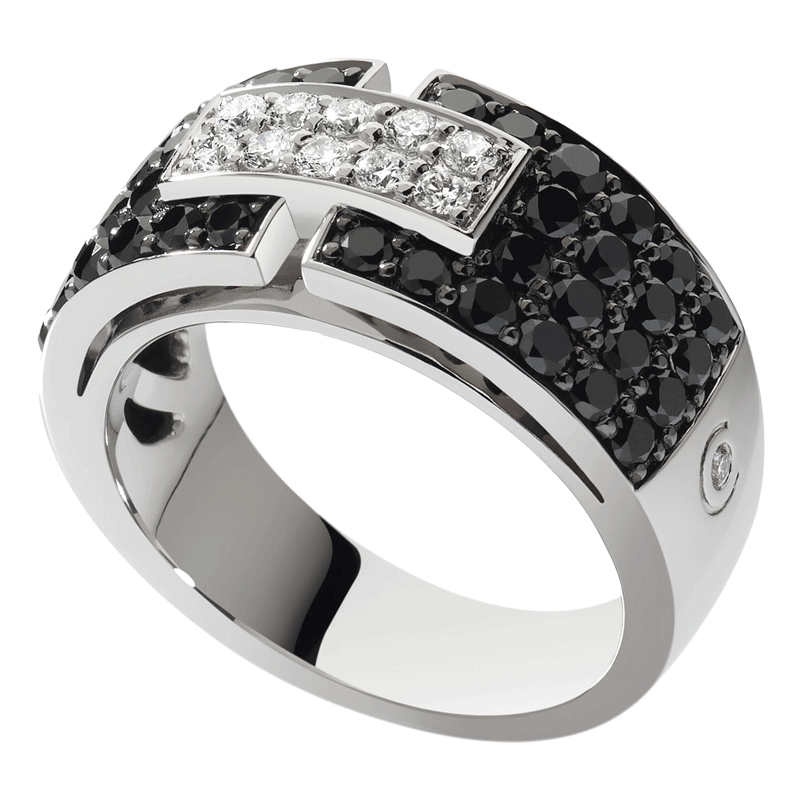 Bague So Shocking Capriccio moyen modèle en or blanc et diamants noirs Bague So Shocking Capriccio moyen modèle en or blanc et diamants noirs