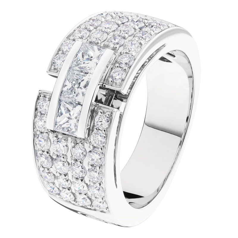 Bague Capricieuse pavée en or blanc et diamants Bague Capricieuse pavée en or blanc et diamants