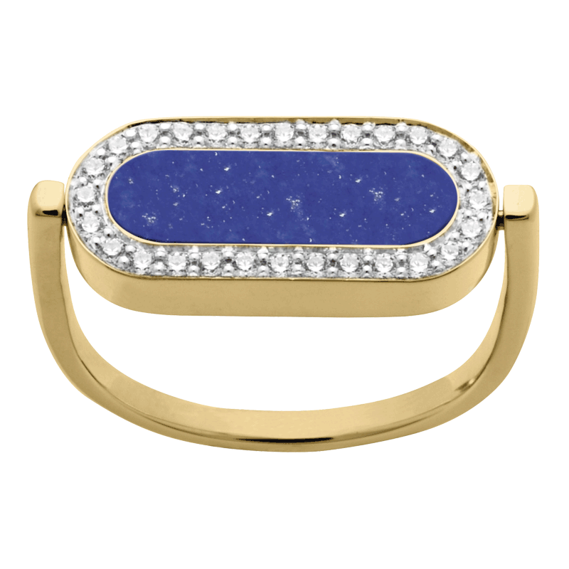Bague So Shocking réversible Inverso en or jaune lapis lazuli et diamants Bague So Shocking réversible Inverso en or jaune lapis lazuli et diamants