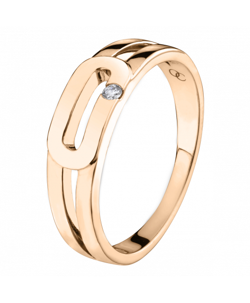 Bague Singulière en or rose et diamant