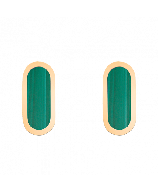 Boucles d'oreilles So Shocking Primavera en or jaune et malachite