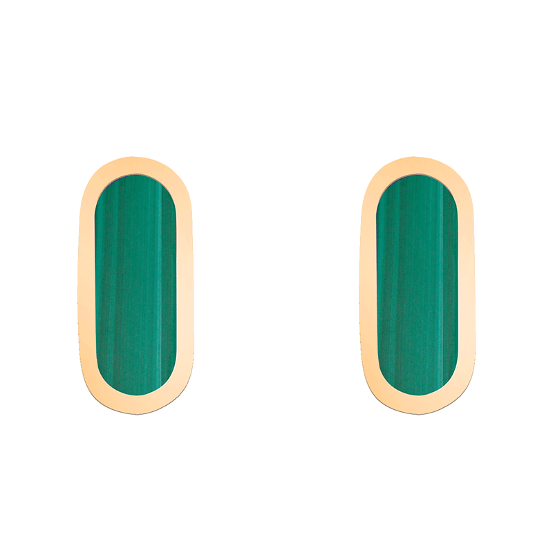 Boucles d'oreilles So Shocking Première Fois en or jaune et malachite Boucles d'oreilles So Shocking Première Fois en or jaune et malachite