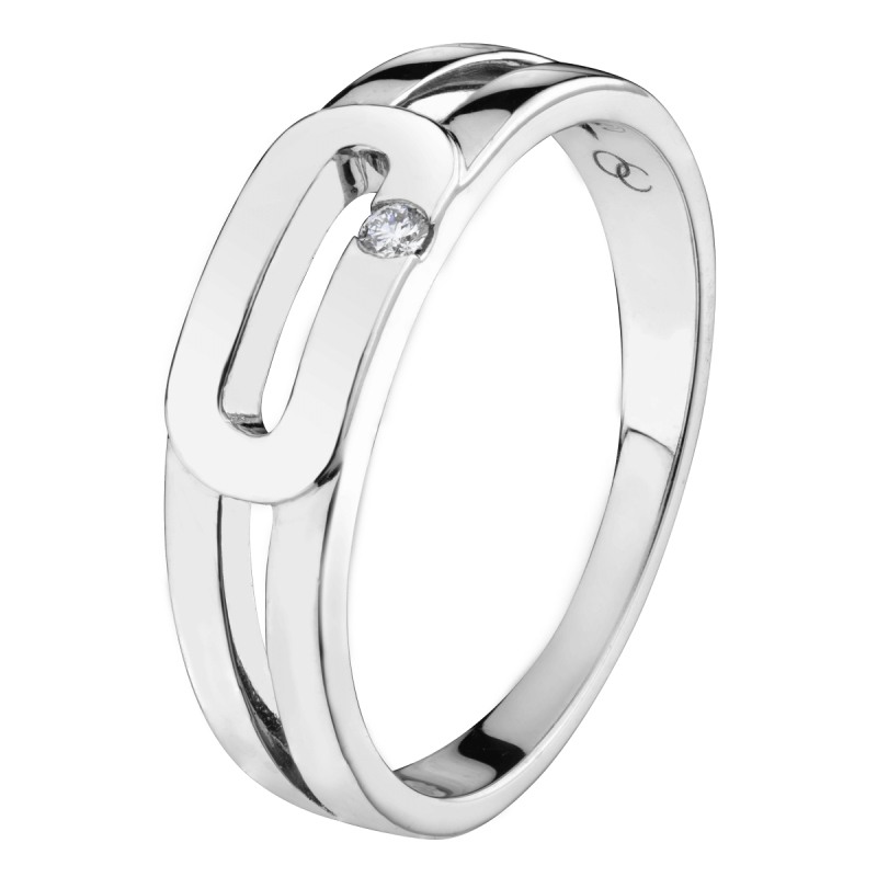 Bague Singulière en or blanc et diamant