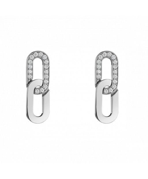 Enchaîne-Moi earrings in pink gold and diamond-paved loop