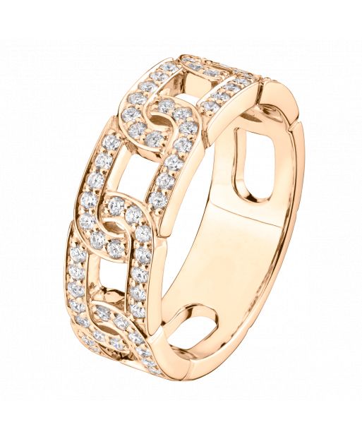 Bague Enchaîne-Moi en or rose et pavage diamants SOREN1DXXP