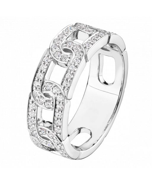 Anillo de oro blanco y diamantes Enchaîne-Moi