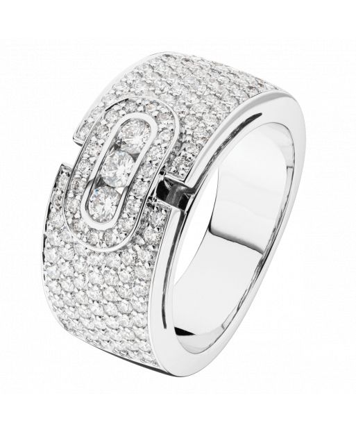 Bague Emotion Trilogie en or blanc pavage diamants SOREM7DXXW