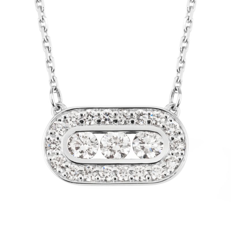 Collier Emotion Trilogie en or blanc et diamants