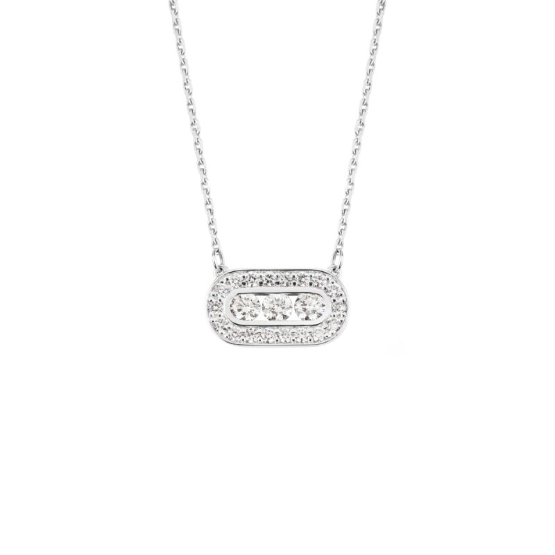 Collier Emotion Trilogie en or blanc et diamants