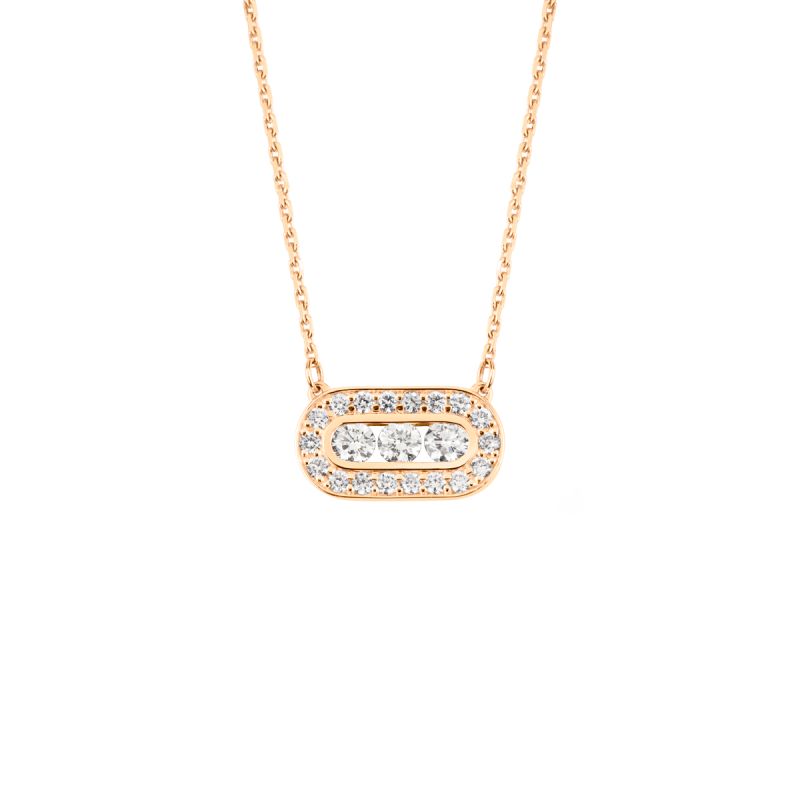 Collier Emotion Trilogie en or rose et diamants