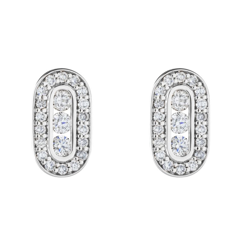 Boucles d'oreilles Emotion Trilogie en or blanc et diamants SOEEM1DXXW