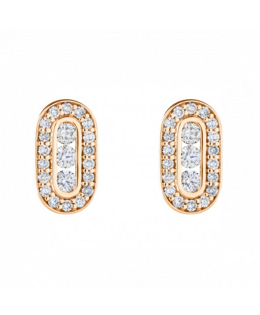 Boucles d'oreilles Emotion Trilogie en or rose et diamants