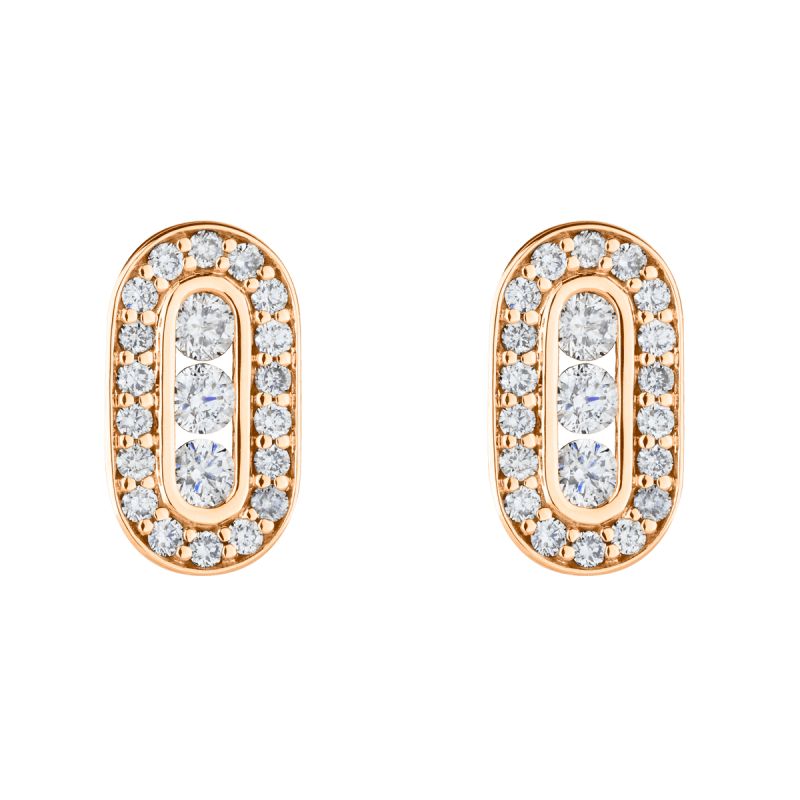 Boucles d'oreilles Emotion Trilogie en or rose et diamants SOEEM1DXXP