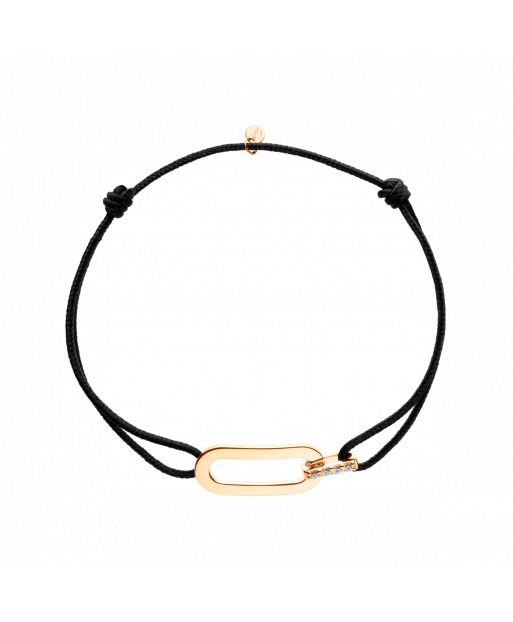 Bracelet cordon Origine en or rose et diamants