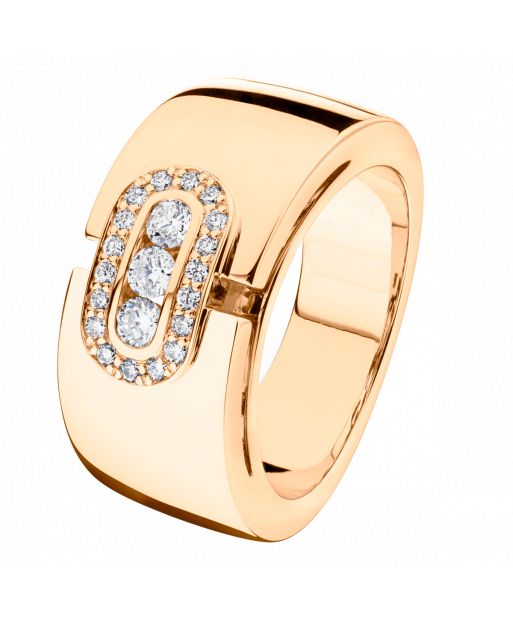 Emotion Trilogy Ring in pink gold and diamonds