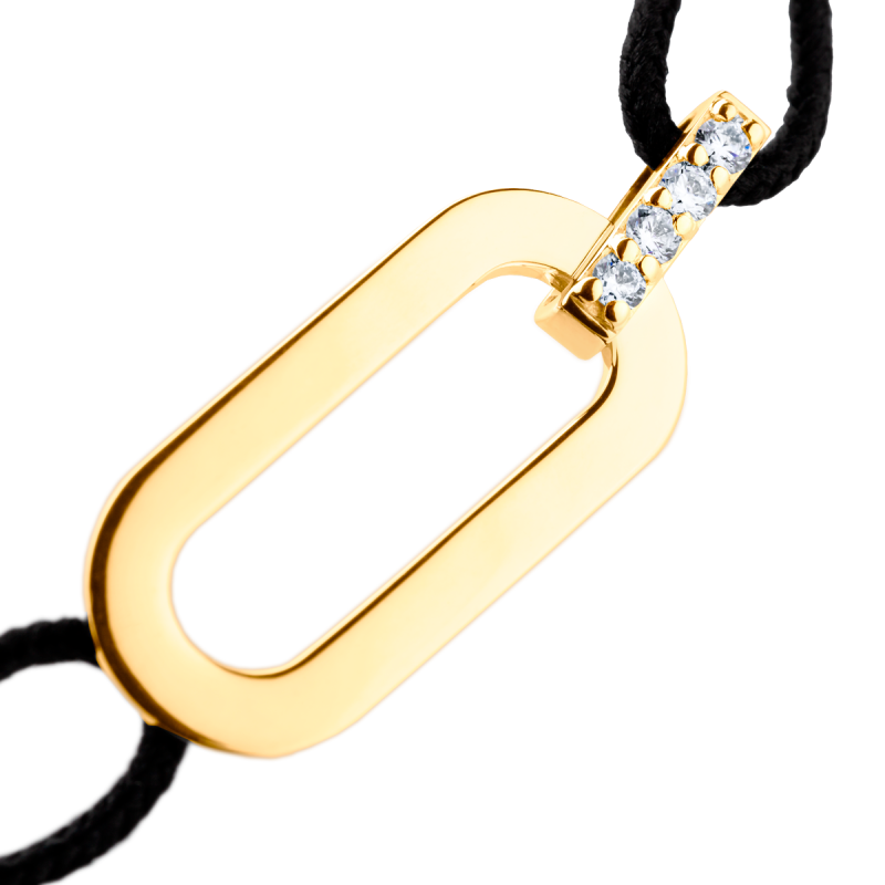 Bracelet cordon Singulière en or jaune et diamant